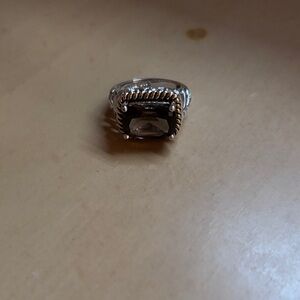 Lia Sophia Silver Ring with Dark Smoky Quartz